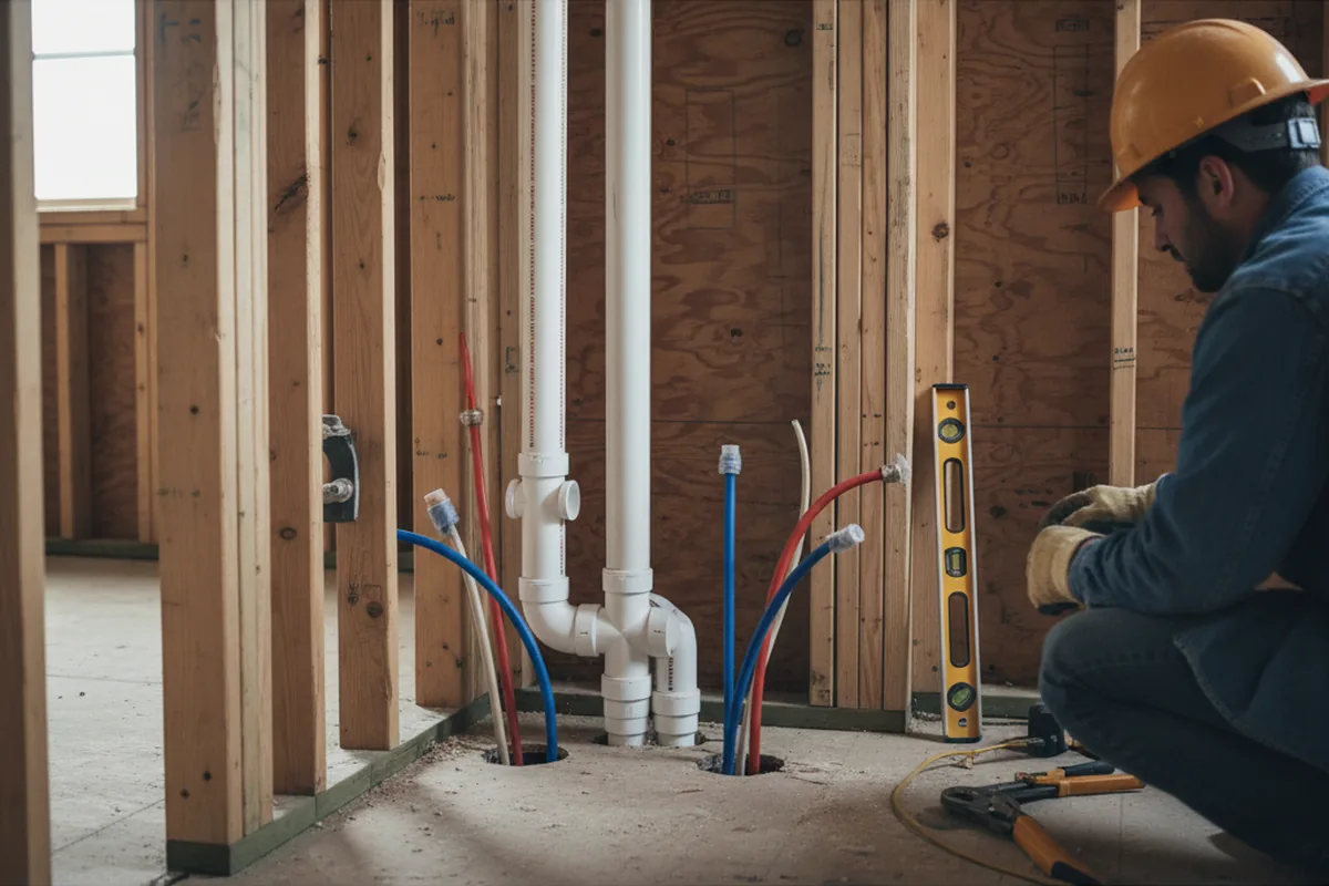 Drain and supply rough-in during Drain Cleaning in Slatington